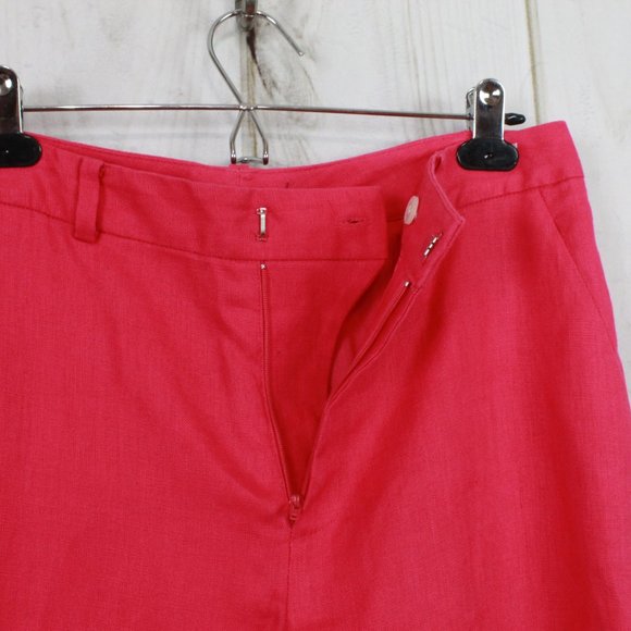 NWT CHAPS Pool Side Pink Linen Flat Front Lined Dress Pants Size 8 - Picture 9 of 11